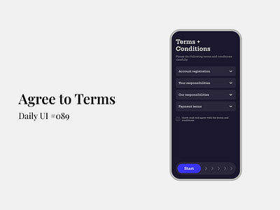 Agree to Terms - Daily UI #089 agree to terms daily ui daily ui 89 figma mobile app design terms condition ui ui design uiux uiux design