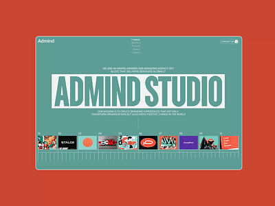 Admind Agency. Homepage & Project Page Animation 3d animation branding graphic design motion graphics ui ux