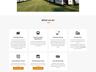 ZUPCO(Zimbabwe United Passenger Company) Website Landing Page. ui