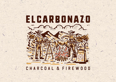 EL CARBONAZO badge design brand identity branding cattle brand cattle logo cowboy cowgirl hand drawn hand drawn logo illustration outdoor illustration vintage illustration vintage logo western boots western brand western clothing western cowgirl western hat western illustration western logo