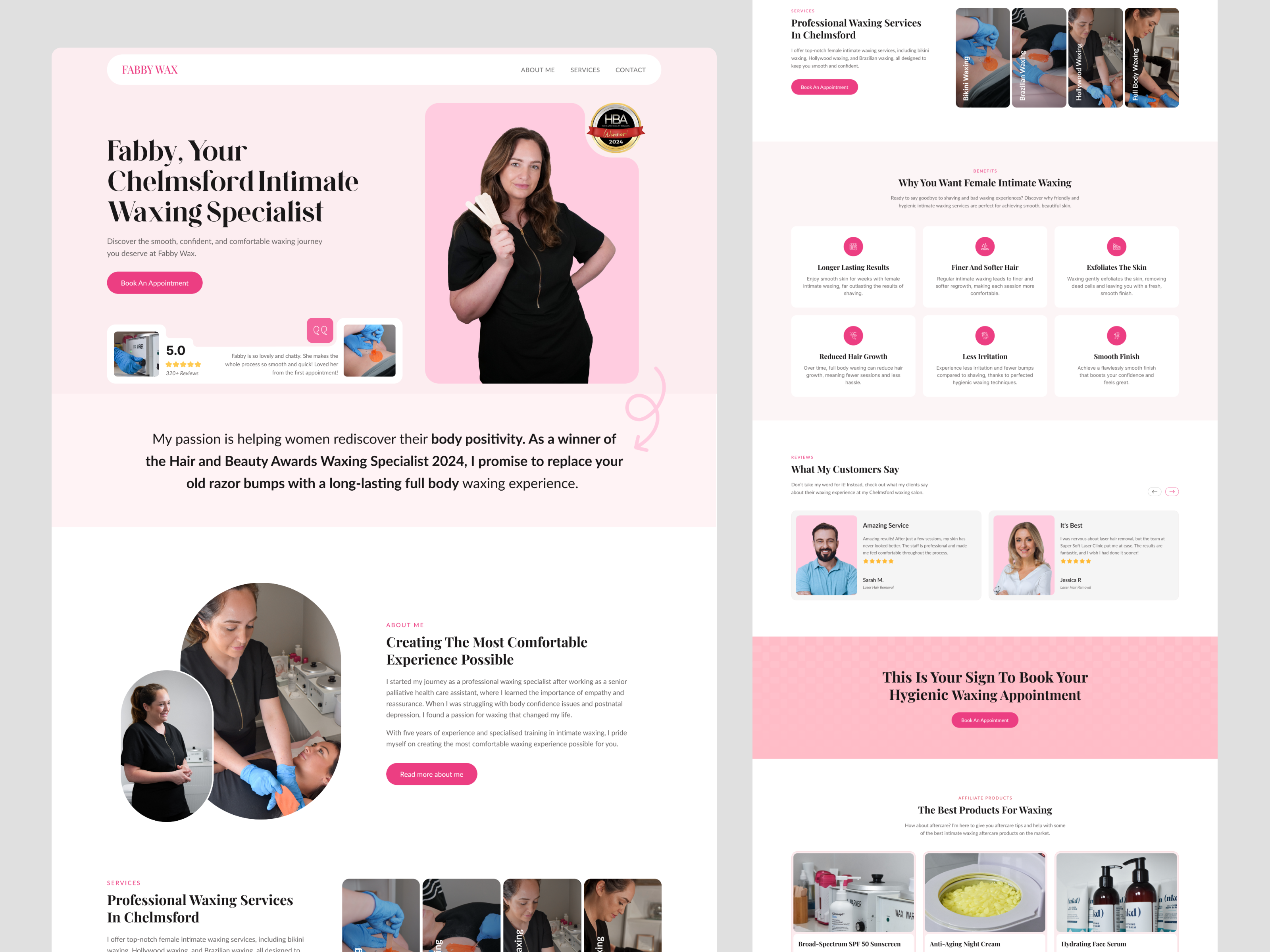 Example of Skincare Website Design & Development