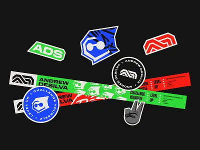 Andrew Desilva - Content Creator Branding badge badges branding bright fitness gaming graphic design icon logo retro rgb sports stickers tech vector