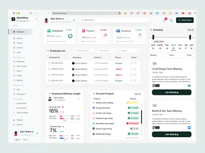 HR Management Dashboard dashboard design hr saas ui uiux design user interface ux