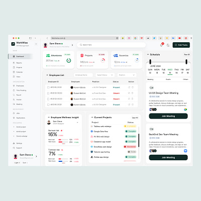 HR Management Dashboard dashboard design hr saas ui uiux design user interface ux