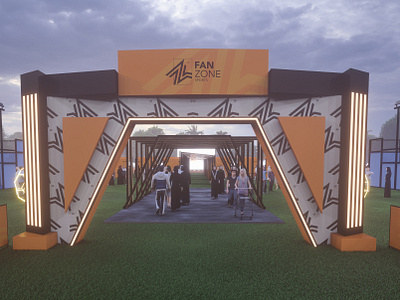 FAN ZONE SPORTS EVENT DESIGN 3d booth branding design event exehibition exhibition exterior illustration