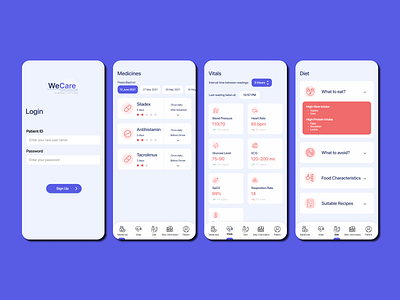 WeCare app design graphic design ui ux