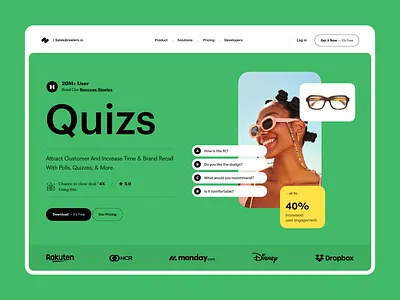 Quiz branding clean design ecommerce header illustration landing page product design quiz reel shopify social media typography ui ui ux user experience ux video website website design