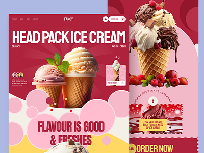 Fancy. Online Ice-cream Store 🍦 flavour food and drink food order ice cream landing page online store web web design website