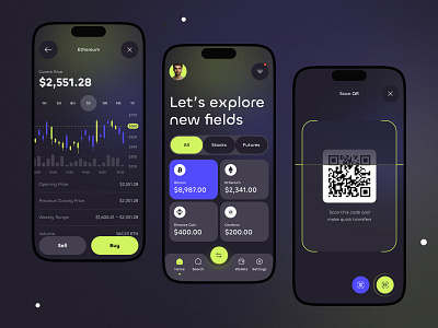 Crypto trading - Mobile app blockchain app crypto app crypto payments crypto ui crypto wallet cryptocurrency exchange crypto mobile app mobile design trading trading app