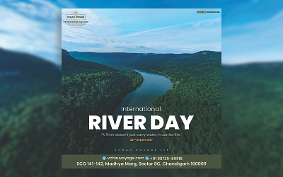 International River Day Creative Design graphic design international river day photoshop social media post