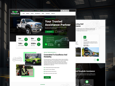 Responsive Towing & Recovery Service UI Design clean design creative layout responsive design roadside assistance service website towing service ui design ux design web design web interface