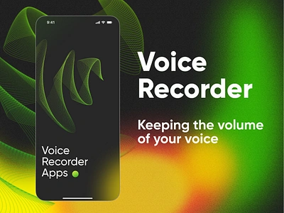 Voice Recorder App accent app branding bright gradient green light mobile app neon neon web product design recorder voice recorder web design web development неоновый дизайн яркий дизайн