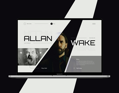 Alan Wake Web Design Concept alan wake game design gaming graphic design horror vibes light and dark ui video game inspired web design