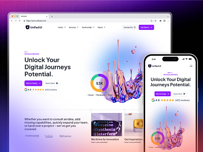 UnifiedUI — Hero Section design digital business digital marketing fintech design landing landing page tech design ui unified ui unifiedui ux web design website