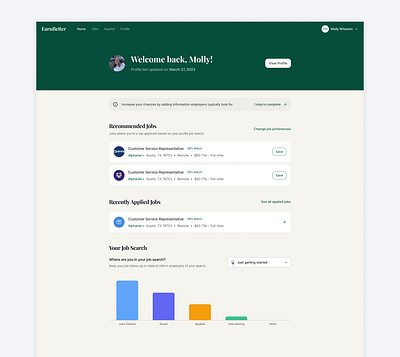 Job seeker dashboard dashboard ui user experience user interface design