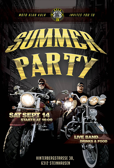 Flyer for bike club annual summer party design flyer