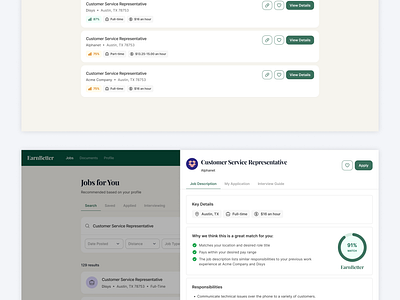 Jobs board branding ui user experience user interface design