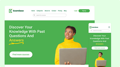 ExamEase - A course website for students branding graphic design prod typography ui ux