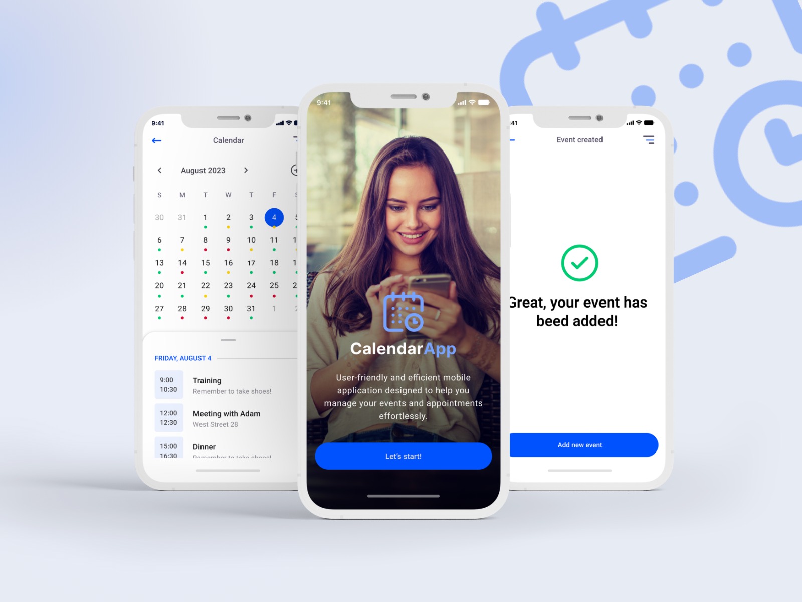 CalendarApp app appdesign calendar design googleplay graphic design it mobile mobileapp ui user experience user interface ux webdesign