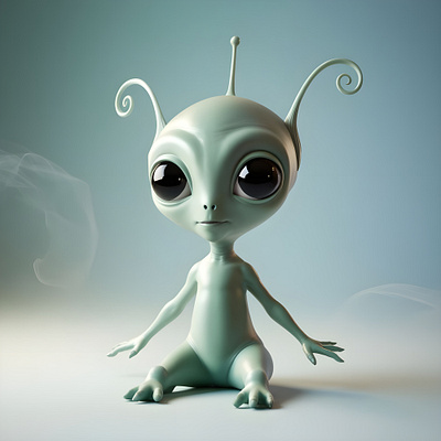 cute and simple 3d model of the alien 3d