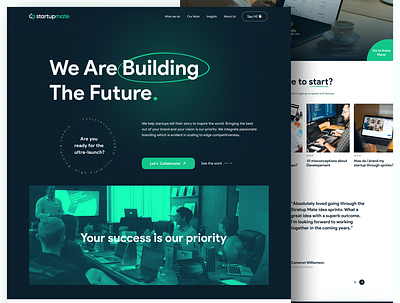 StartupMate Web Design Agency branding design figma landing page logo mobile app development mobile design startup tech design ui design ux design uxui web agency web app development web design webflow