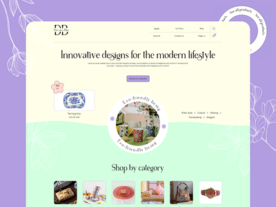 Craft Shop Website Template accessories bouquet ceramics home decor houseware retail shop