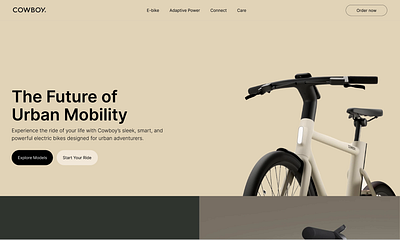 Minimalist e-bike block chain design product design ui uiux ux website