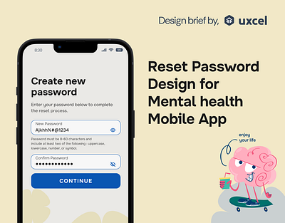 Reset password Design for Native mobile app figma ui user interface design ux uxcel