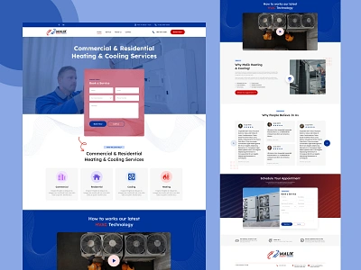 HVAC - Website Design brand design branding creative ui design figma font graphic design hvac landing page service ui uiux user experience user interface ux web design website