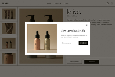 Daily UI Design Challenge #16 beauty product daily ui daily ui 16 pop up pop up overlay ui ui design web design