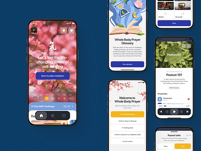 Whole Body Prayer Application animation app design application design graphic design health illustration interaction design interface mobile mobile app mobile interface motion graphics ui user experience user interface ux web design wellness