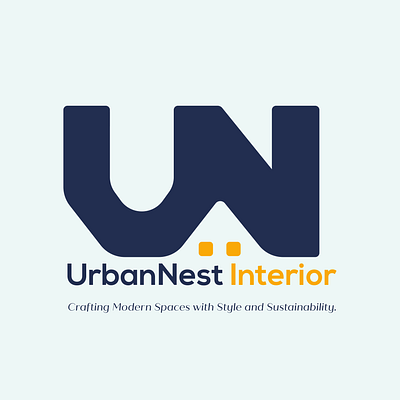 UrbanNest Interior logo blue brand design brand guidelines brand identity branding graphic design home home logo interior design logo interior home logo logo logo design orange typography urban logo