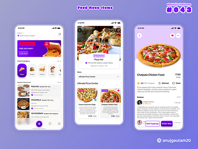 #DailyUI Challenge #043 : Food Menu Items 043 43 app branding dailyui dailyui challenge dailyui43 design dribbble food menu items graphic design illustration landing page layouts popular trending typography ui ux vector