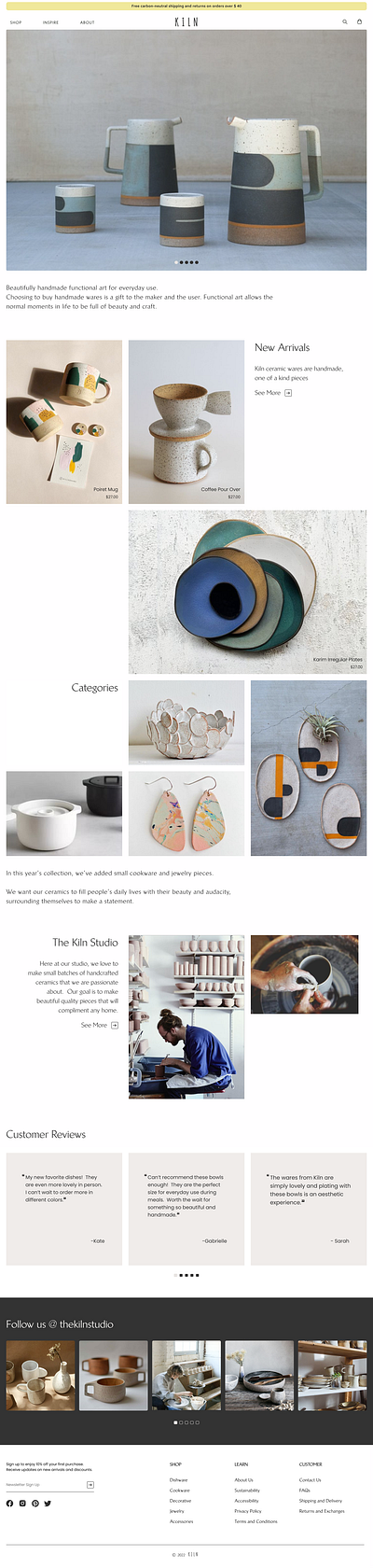 Pottery E-Commerce Website