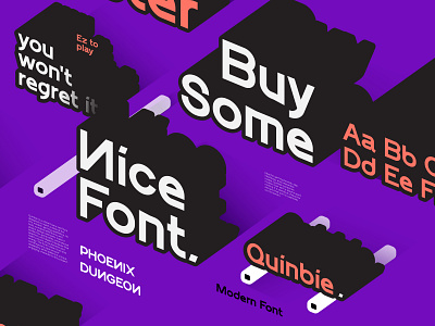 Quinbie - Gaming modern Font 3d branding buy design font game gamer gaming graphic design handwriting illustration modern purple technologi typeface typography ui vector website y2k