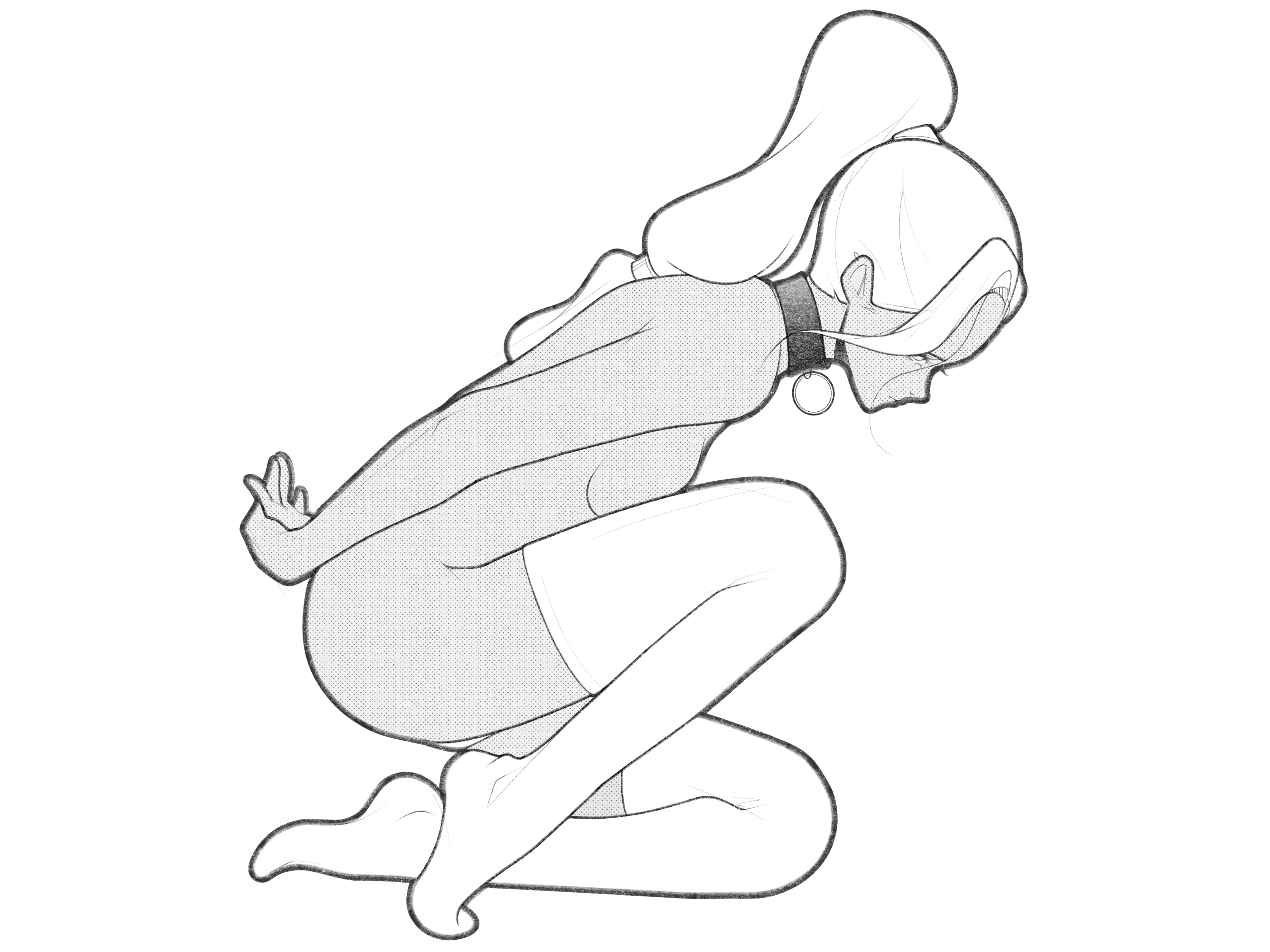 girl black and white body cartoon character character design comic details drawing fantasy girl halftone illustration line magic minimal monochrome pencil procreate simple