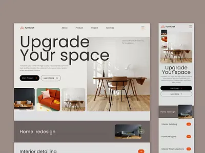 Furniture store Landing page design ecommerce product design ui ux web design website