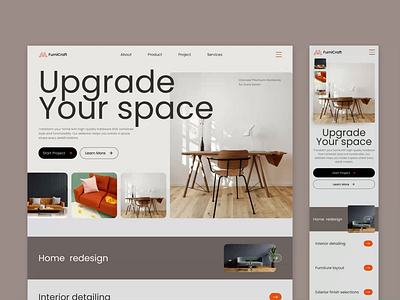 Furniture store Landing page design ecommerce product design ui ux web design website