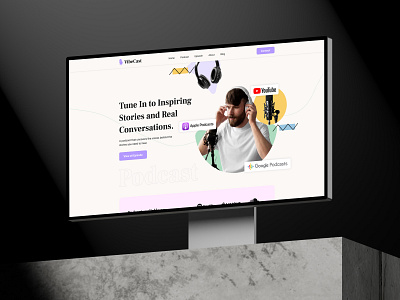 Social Podcast Web Design🎧 audiosong audiosystem branding design graphic design landing page podcast podcast host podcasting platform social media ui ui design uiux user interface web design website website design