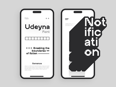 Udeyna - Modern Pixel Font 3d buy clean design display font graphic design illustration modern pixel puzzle retro silver typeface typography ui user interface website white y2k