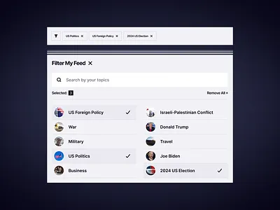 AI News Website widget design ✦ VTNews design interface product service startup ui ux widget
