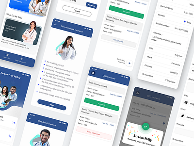 Medical App app application cards layout doctors medical mobile screens