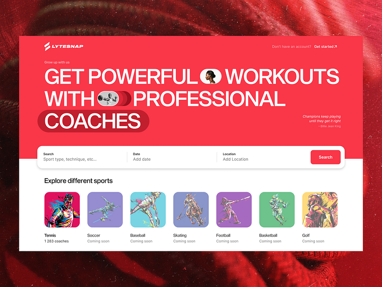 Sport Website design Lytesnap by Dubrovsky UX/UI Design Agency on Dribbble