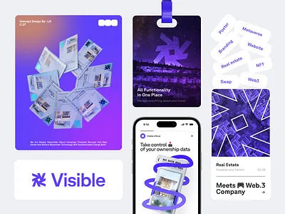 AI NFT Real estate branding design ✦ Visible branding design illustration interface logo product service startup ui ux
