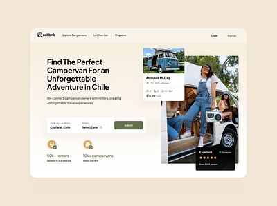 Campervan Rent Solution ui user experience user interface web design