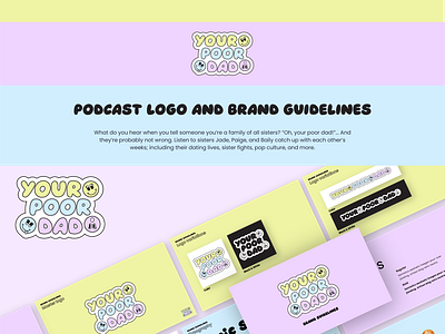 Your Poor Dad Podcast Logo & Branding brand guide branding clean colorful design fun logo marketing minimal podcast vector vibrant visual