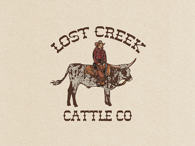 LOST CREEK CATTLE CO apparel design artwork badge branding clothing design cowboy art cowgirl cowgirl style design graphic design illustration logo rodeo tshirt design vintage western western boutique western lifestyle wildwest