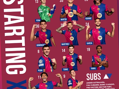 Starting Lineup Design for Barcelona. branding design graphic design illustration typography ui ux