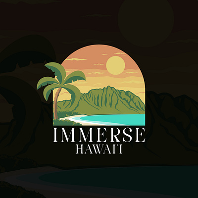 IMMERSE HAWAII TROPICAL TEE beach oceanlogo summertshirt surfapparel surfclothing surfdesign surflogo