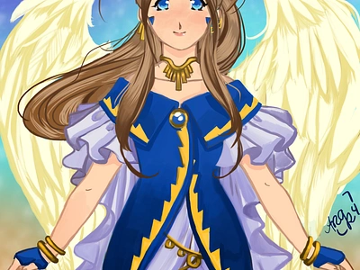 Esta arte me deixou saudosa, depois anos desenhei a Belldandy anime digitalart illustration